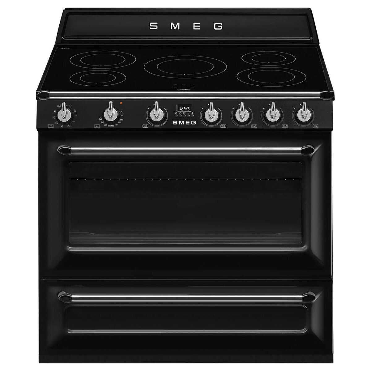 Smeg 90cm Victoria Freestanding Cooker with Induction Hob Black TR90IBL2 Appliances Online