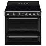 Smeg 90cm Victoria Freestanding Cooker with Induction Hob Black TR90IBL2 hero image