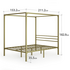 Zinus Patricia Queen Metal Canopy Bed Frame Gold AU-CPBFG-Q image NaN