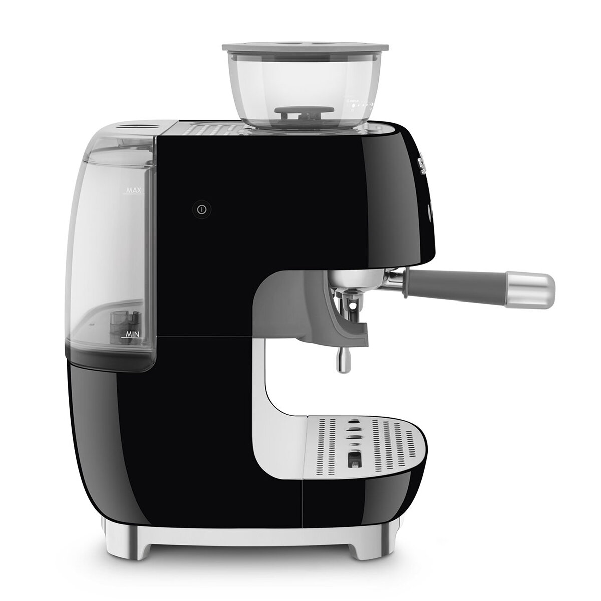 Smeg 50s Style Espresso Machine with Built-in Grinder Black EGF03BLAU hero image