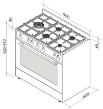 Artusi AFG900X Freestanding Dual Fuel Oven/Stove hero image