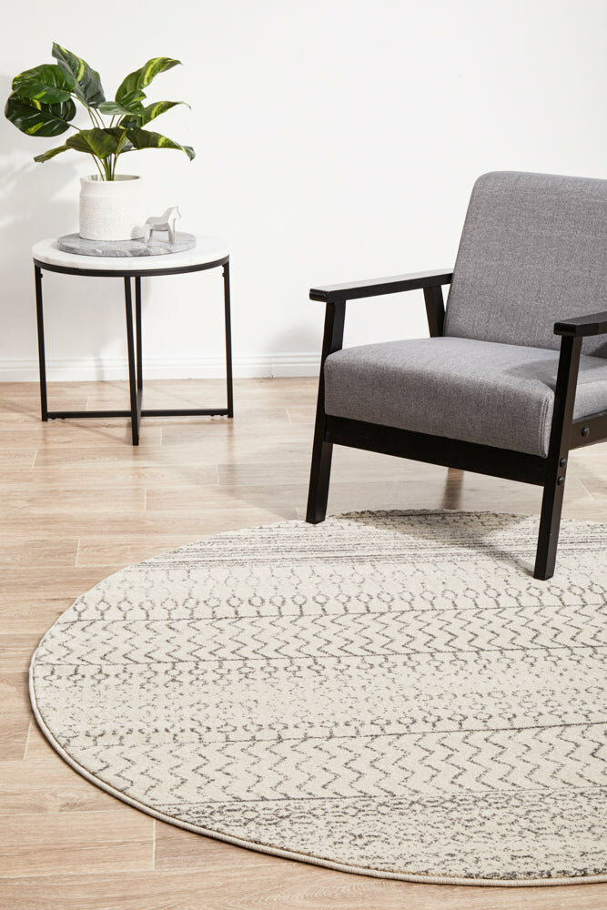 Rug Culture Chrome Medium Silver & Off White Rug 200X200CM - CRO-HPR-SIL-200X200 hero image