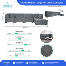 Ostro Hunter Modular Lounge with Storage Ottoman Charcoal Y401MODBEL39 hero image