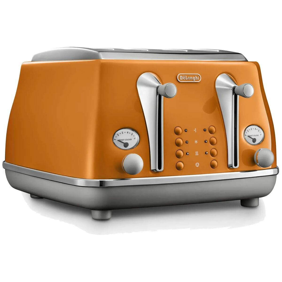 Vintage Electric 4 Slice Toaster Orange Stainless Steel 1650W Not DeLonghi