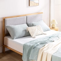 Zinus Arden Queen Bamboo Wood Bed Frame with Upholstered Headboard AU-FPWNH8ZC-08Q hero image