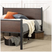 Zinus Double Tucker Bed Frame Metal & Bamboo Base Brown AU-FBOBH2-14D hero image
