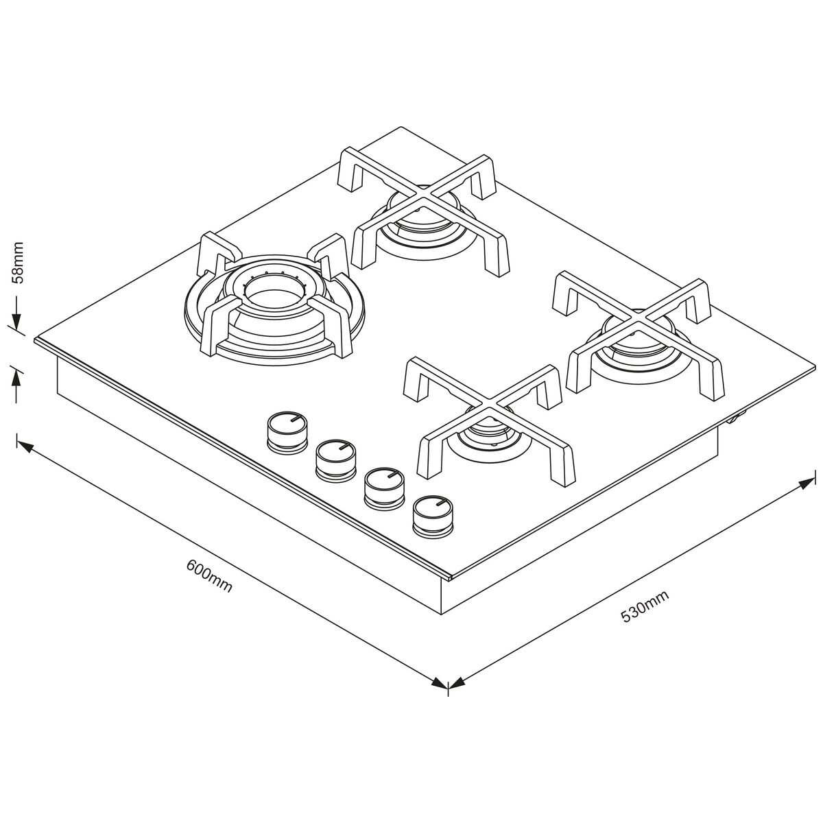 Fisher & Paykel Series 9 60cm Natural Gas Cooktop Black Glass CG604DNGGB4 hero image