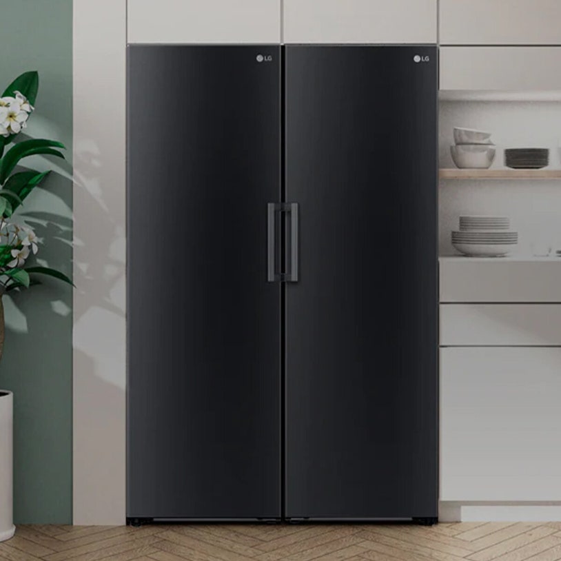 Lg 710 LG 710L Pigeon Pair Matte Black GP-FR386PPMBL | Appliances Online