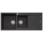 Oliveri Santorini Left-Hand Basin 1 & 3/4 Basin And Drainer - Black ST-BL1510LHB hero image