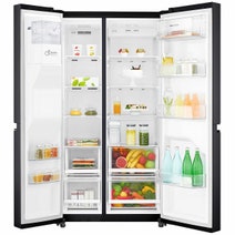 LG 625L Side by Side Fridge with Non-Plumbed Ice & Water Dispenser Matte Black GS-L668MBNL hero image