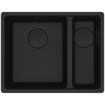 Franke Maris 340/150mm 1 and 1/2 Bowl Right Flushmount Sink with Extension Drainer Matte Black MRG260SBRMB-FPC hero image
