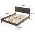Zinus Queen Cambril Bed Frame Fabric Bed Base Upholstered Dark Grey AU-FPPBC1-38Q image NaN