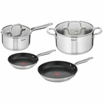 Tefal Virtuoso Stainless Steel Pan 4 Piece Cookware Set E491S474 hero image