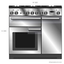 Falcon 90cm Kitchener Freestanding Dual Fuel Oven/Stove Black and Chrome KCH90DFFBL-CH hero image