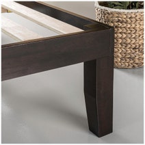 Zinus Queen Moiz Timber Wood Bed Base Dark Brown AU-RWPBD-14Q hero image