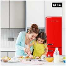 CHiQ 231L Retro Bottom Mount Frost Free Fridge Red CRBM228NR hero image