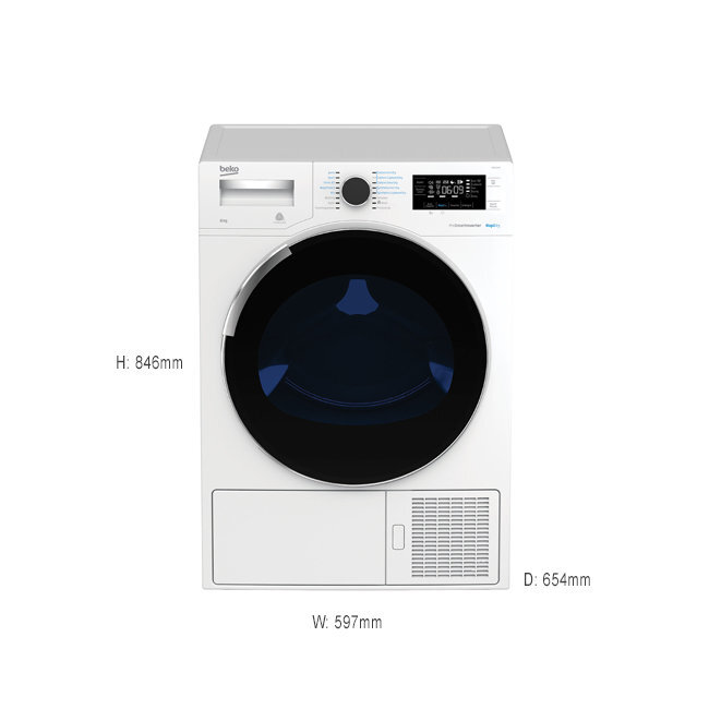 Beko 8.5kg/8kg Laundry Package BFL853ADWBDP83HW hero image
