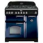 Falcon 90cm Classic Deluxe  Freestanding Dual Fuel Oven/Stove Royal Blue and Chrome CDL90DFRB-CH  hero image