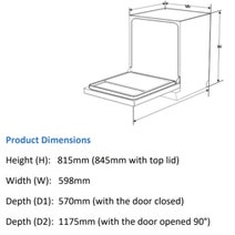 Trinity 60cm Stainless Steel Freestanding Dishwasher TRDWFS6014 hero image