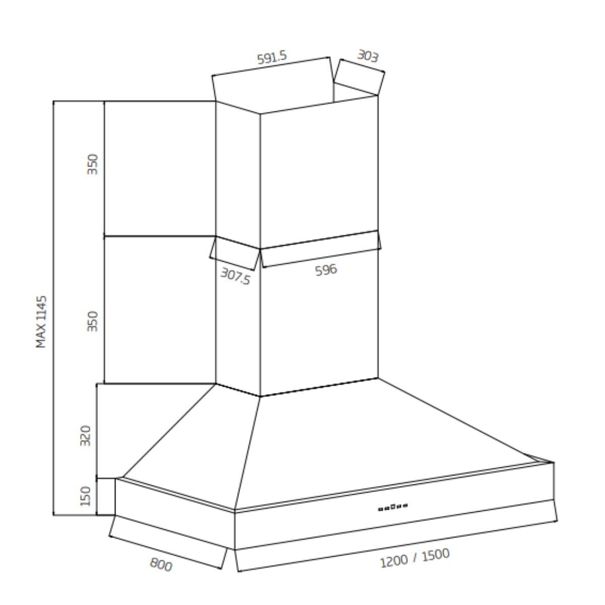 Schweigen 120cm BBQ Canopy Rangehood with On-Board Motor - Black CL8912B hero image