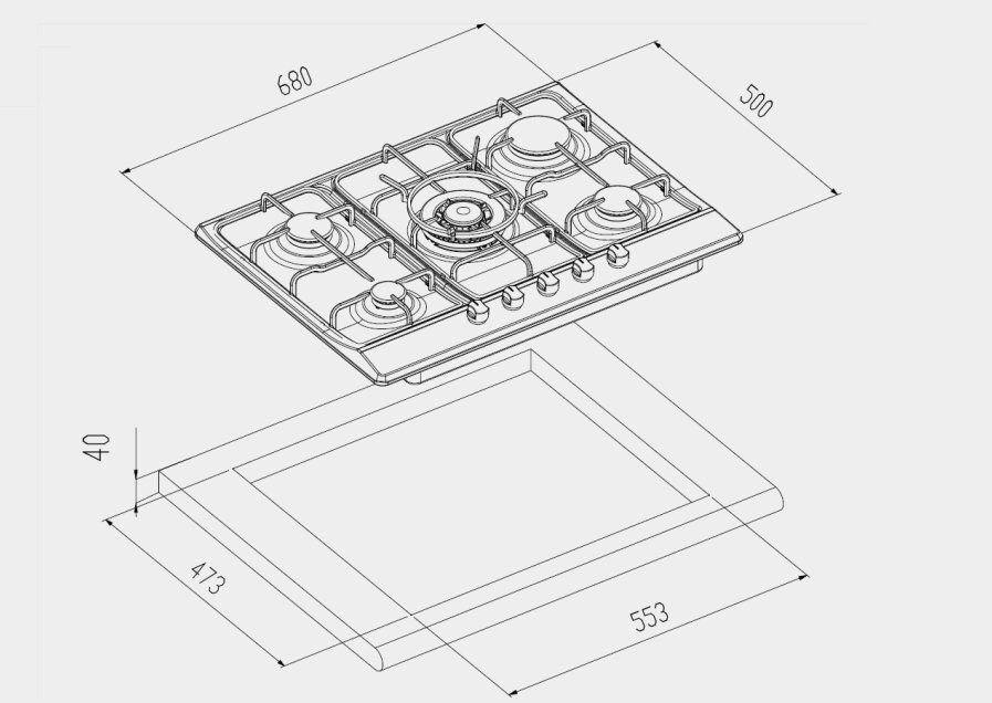 Blanco CG705WXFFC 70cm Natural Gas Cooktop hero image