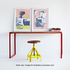 Reddie Suzy Desk Natural Teak Top Red Frame image NaN