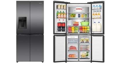 The Hisense 483L French Door Fridge HRCD483TBW sold in Australia by Appliances Online, with free delivery options.