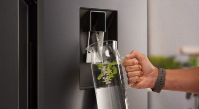 Haier's HRF510 French door and bottom-mount fridges have the option of non-plumbed water dispensers