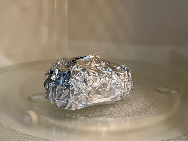 metal objects including foil can cause sparks and fire in microwaves