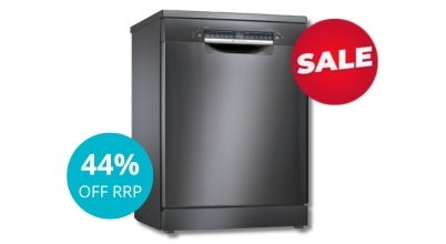 The Bosch 60cm Series 4 Freestanding Black Inox Dishwasher SMS4HVB01A sold in Australia by Appliances Online