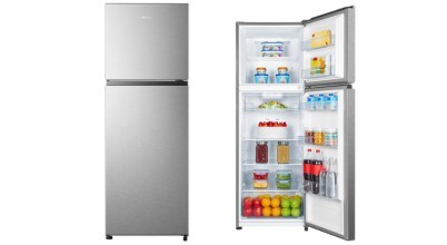 The Hisense 326L Top Mount Refrigerator Silver HRTF325S sold in Australia by Appliances Online.

