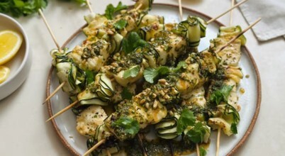 Haloumi zuchinni skewers BBQ recipe Australia, courtesy of BeefEater
