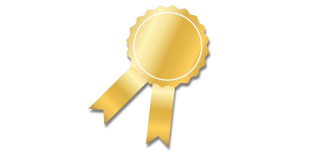 A gold award rosette
