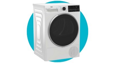 The Beko 9kg Sensor Controlled WiFi Connected Hybrid Heat Pump Dryer with Steam BDPB904HW sold in Australia by Appliances Online