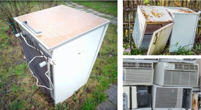 Discarded old fridges and air conditioners