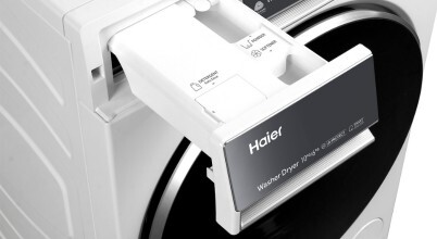 Haier's space-saving 2-in-1 washer dryer combo features auto-dosing of detergent, among other clever inclusions