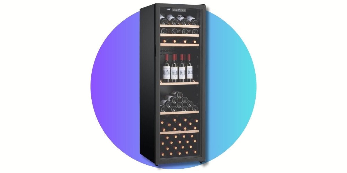 The LeCavist 168 Bottle Single Zone Wine Cabinet Black LEK168PV sold in Australia by Appliances Online with fast and free delivery