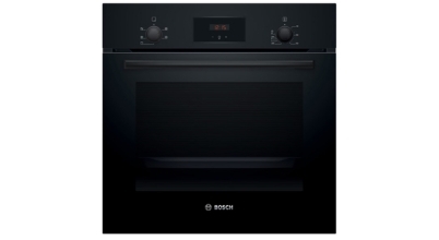 The plug-in black glass Bosch 60cm Series 2 built-in electric oven with retractable control dials available in Australia from Appliances Online with free delivery