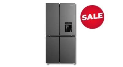 The Westinghouse 492L French Door Fridge with Non-Plumbed Water Dispenser Charcoal Matte Black WQE4960BA sold by Appliances Online with Free Delivery