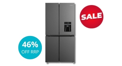 The Westinghouse 492L French Door Fridge with Non-Plumbed Water Dispenser Charcoal Matte Black WQE4960BA sold by Appliances Online with Free Delivery