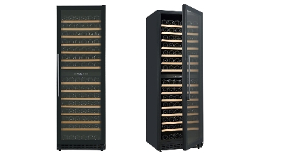 Cantina 171 bottle dual zone wine cabinet in black finish sold in Australia by Appliances Online with free delivery