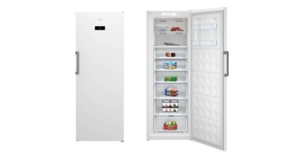 The Beko 404L Frost Free Upright Freezer BVF404W sold in Australia by Appliances Online