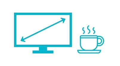 Graphic of a TV and cup of coffee