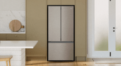 A gif showing Haier's HRF510 range of French door and bottom mount fridges