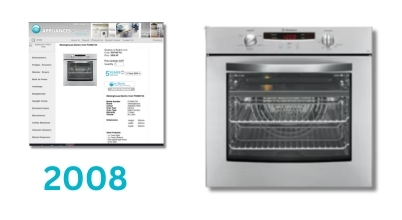 A Westinghouse wall oven sold by Appliances Online in 2008