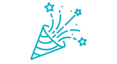 Graphic of party popper celebration