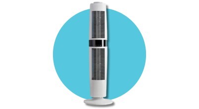 The DeLonghi 360-Degree Dual Oscillating Tower Fan sold in Australia by Appliances Online