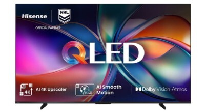 The Hisense Q6QAU 4K Smart QLED TV [2025] is available in 55", 65" and 75" and is sold in Australia by Appliances Online