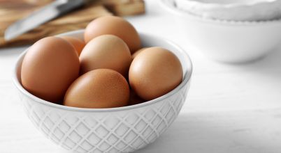 Eggs in a bowl.