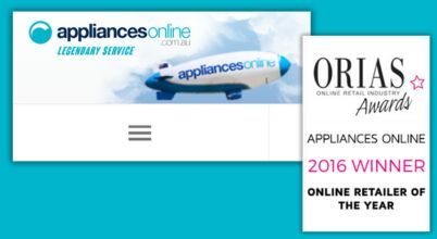 Details from the 2016 version of the Appliances Online website homepage